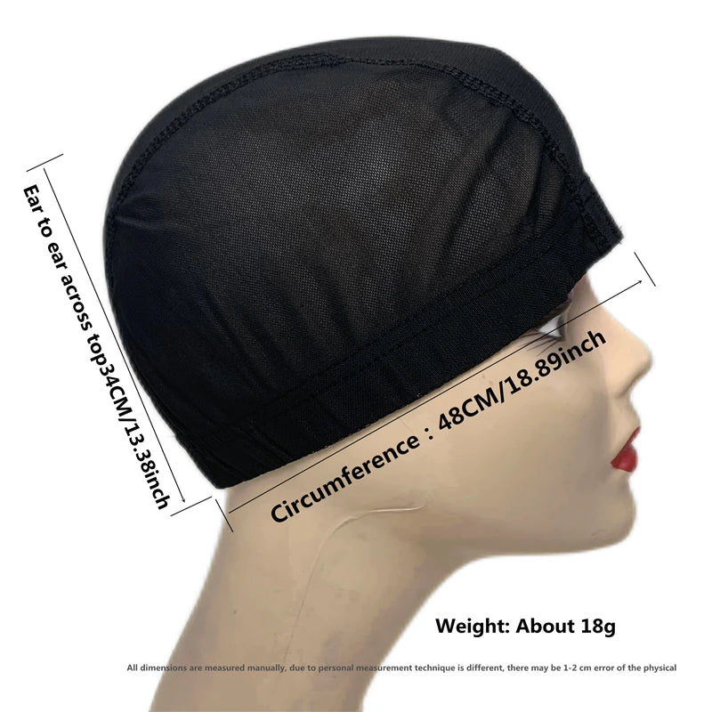 1PC 2X4 inch U part MONO/Lace Spandex Mesh Dome Wig Cap For Making wig Elastic Dome Mesh Cap small holes Dome caps for men women