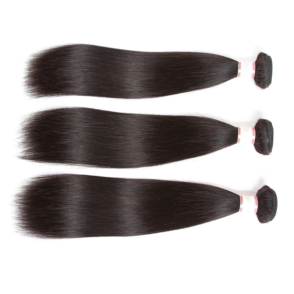 Geeta Straight Bundles Brazilian Straight Human Hair Weave Bundles Natural Black 1/2/3 Bundles100% Human Hair Bundles Remy Hair