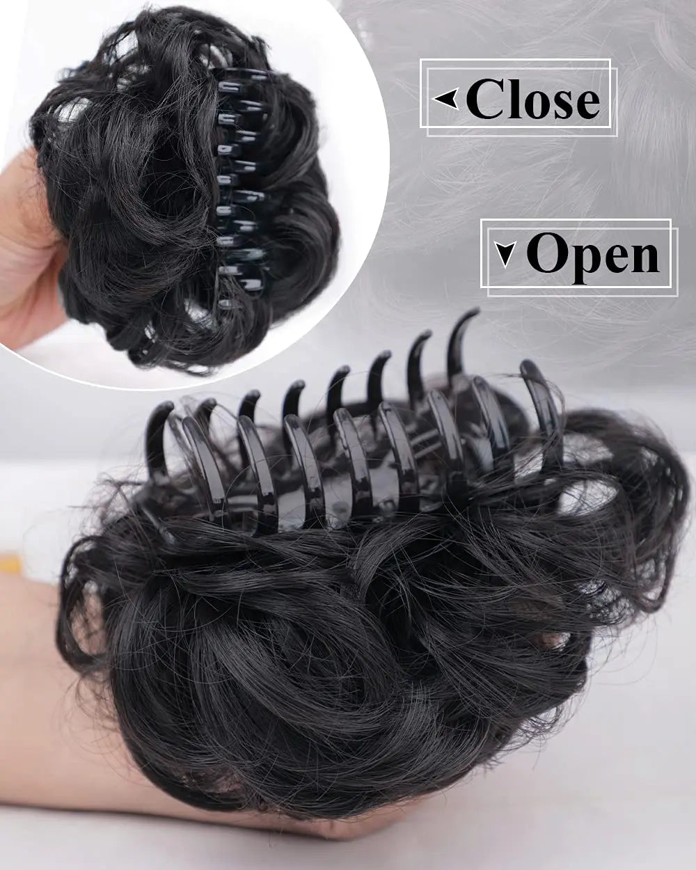 Messy Bun Hair Piece Claw Hair Bun Wig Clipped In Claw Hair Natural Wavy Curly Comb Synthetic Wig For Female