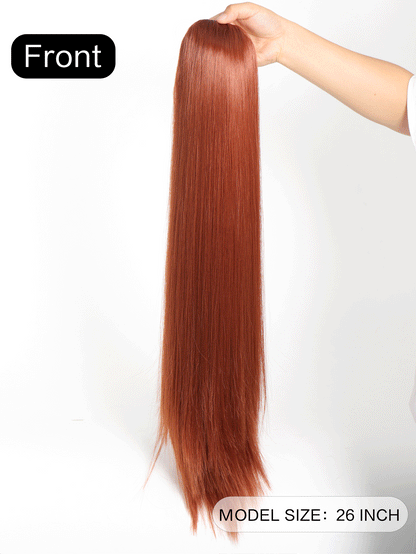 Ponytail Extensions 24 Inch Long Hair Extension Natural Wavy Drawstring Tail Synthetic Hairpiece for Women Daily Use party