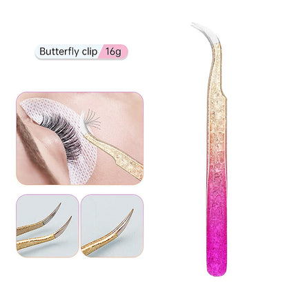 1 Pc Eyebrow Tweezers for Lashes Artists Ice Flower Anti-Static Stainless Steel Eyelash Extension Makeup Tweezer Tools