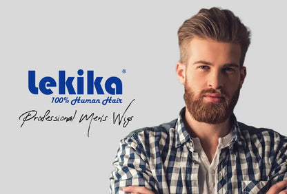 Men Wig Natural Haline Lace Front with Mono Top 6" Men's Capillary Prothesis Durable Toupee Men Wigs For Man Virgin Hair Toupee