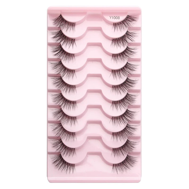 Cat Eye Lash 3/5/10 Pairs Half Lashes Natural Long False Eyelashes Wispy 3D Mink Lashes Volume Faux Cilios Extension Makeup Tool