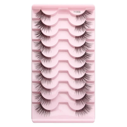 Cat Eye Lash 3/5/10 Pairs Half Lashes Natural Long False Eyelashes Wispy 3D Mink Lashes Volume Faux Cilios Extension Makeup Tool