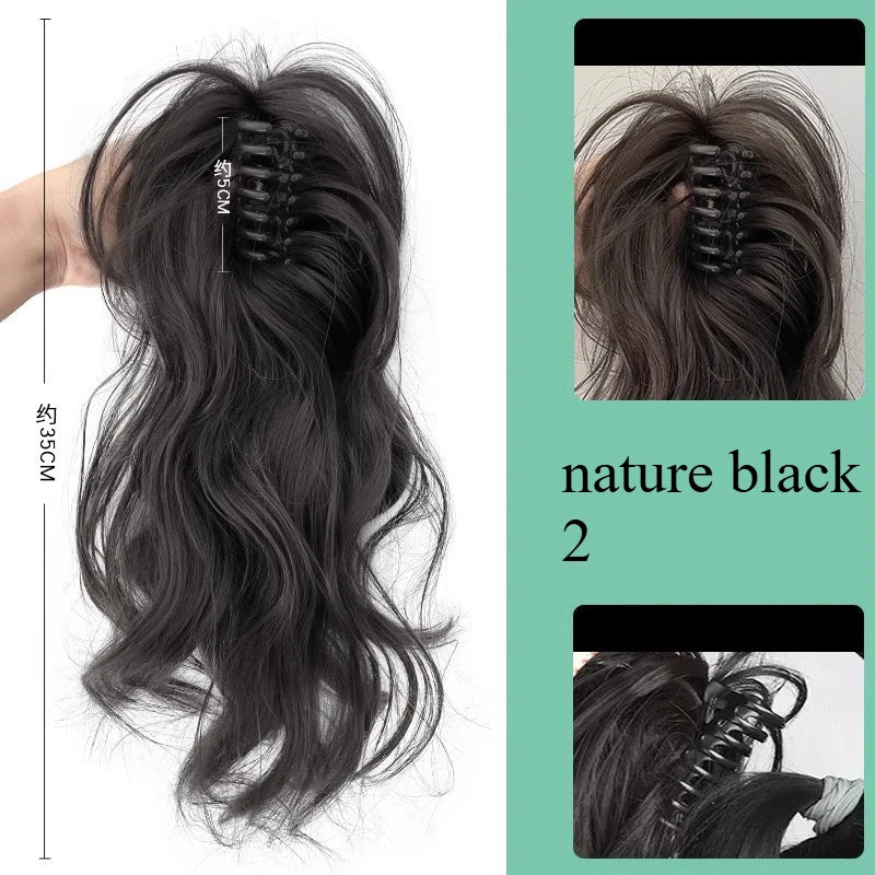 Ashely 14inch Waterfall Half A Ponytail Wig for Woman Clip-on High Ponytail Hair Clips Synthetic Wig High Quality Hair Extension