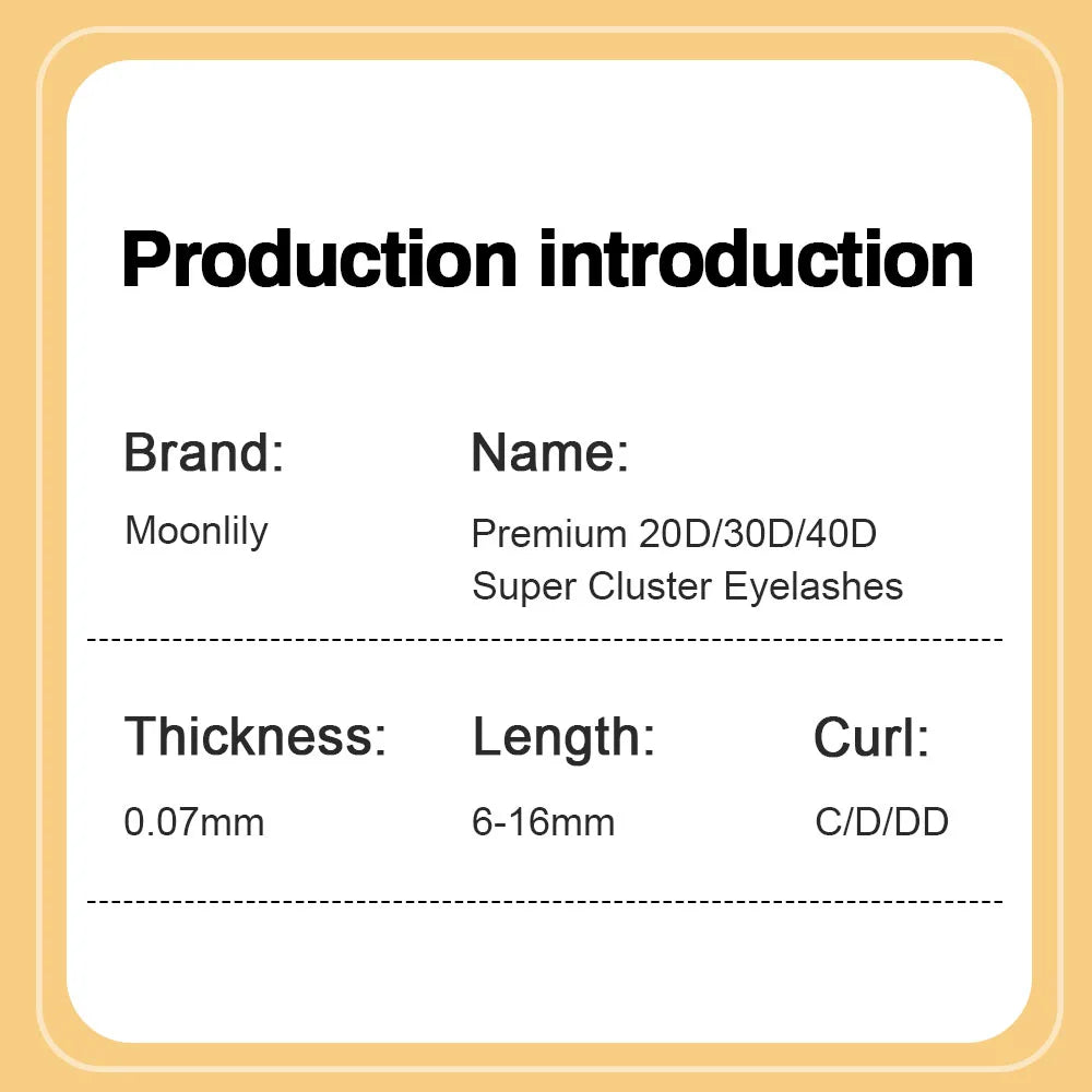 Moonlily Soft Mink Silk 20D/30D/40D Lashes Cluster Eyelash Extension Natural Long 3D Volume Effect Faux Bunche Individual Makeup