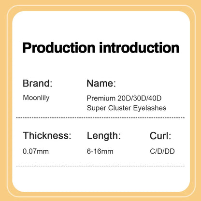 Moonlily Soft Mink Silk 20D/30D/40D Lashes Cluster Eyelash Extension Natural Long 3D Volume Effect Faux Bunche Individual Makeup