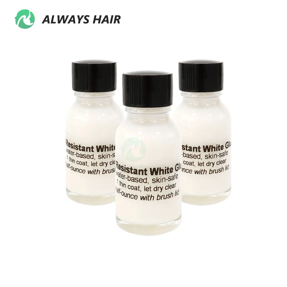 Toupee Glue 0.5 oz Oil Resistant White Glue for Hair System Lace Hair Glue