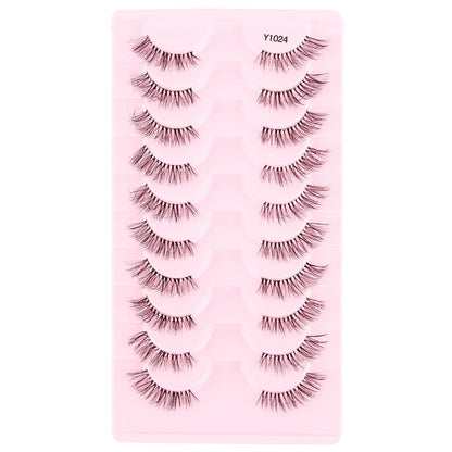 Cat Eye Lash 3/5/10 Pairs Half Lashes Natural Long False Eyelashes Wispy 3D Mink Lashes Volume Faux Cilios Extension Makeup Tool
