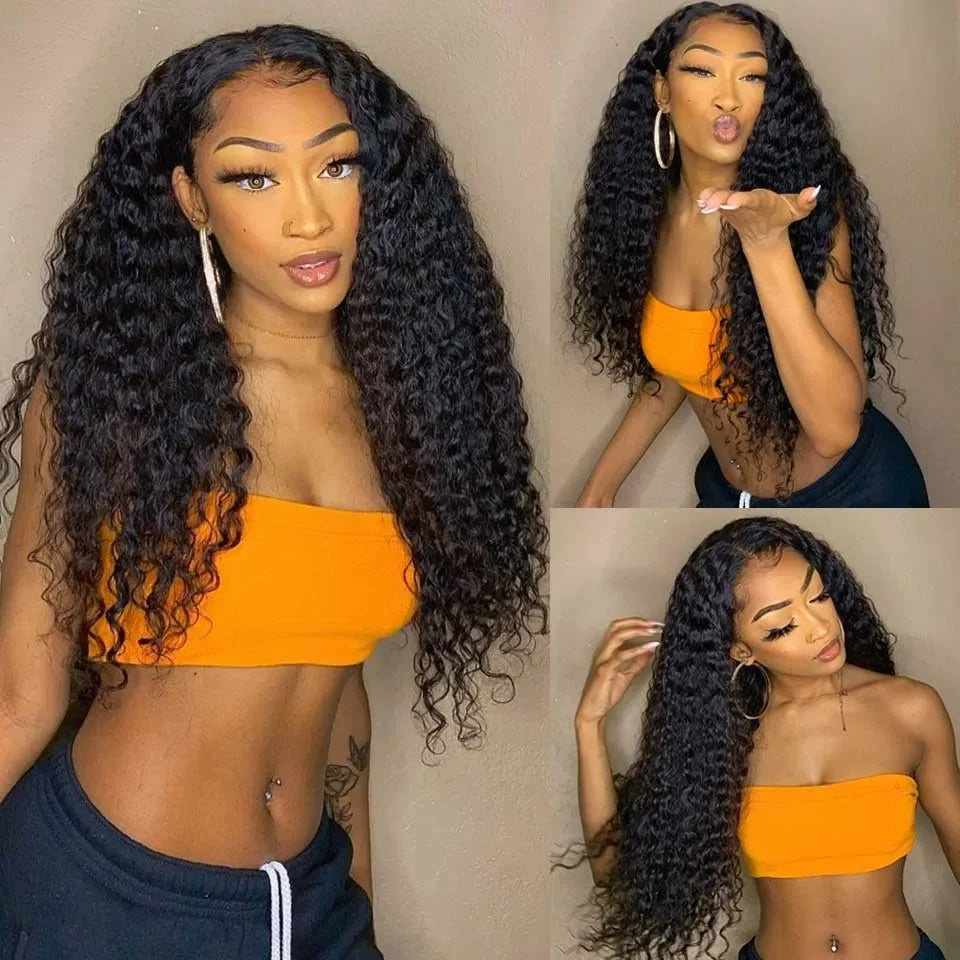 30Inch Deep Wave 1 3 4 Bundles Deal Malaysian Hair Weave Bundles 100% Virgin Human Depp Water Curly Bundles Extensions Tissage