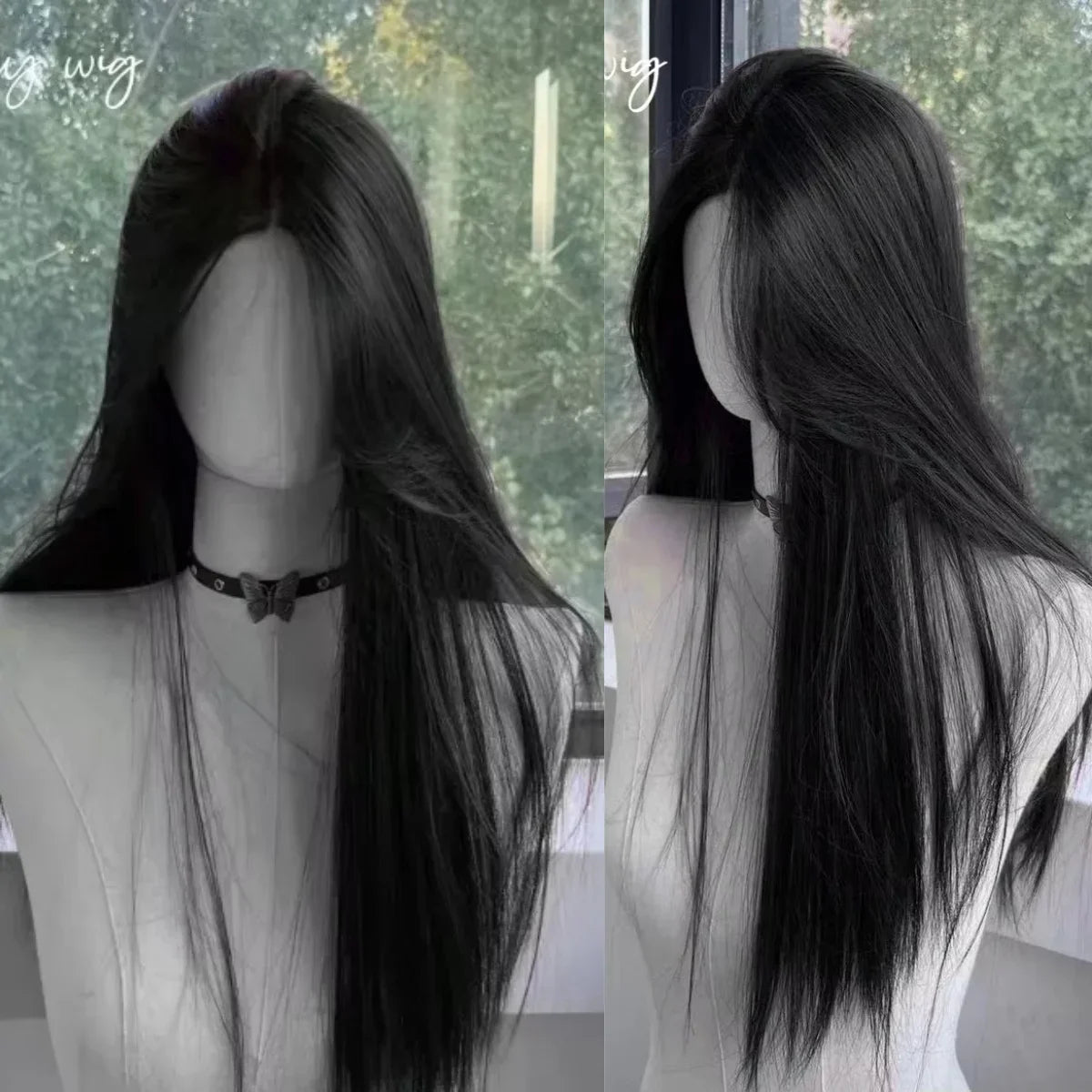 Long Straight Synthetic Wigs Can Make Women Look Younger Women With Long Straight Hair Can Use Natural Wigs For Daily Gatherings