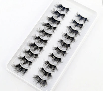 10 Pairs Crisscross Half Eye Lashes Natural False Eyelashes Handmade Faux 3D Mink Lashes Makeup Tools Eyelash Extension