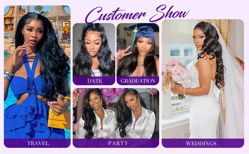 Human Hair Bundles with Closure Body Wave Brazilian Virgin Human Hair Weave 3 Bundles with 4x4 Lace Closure Natural Black Color