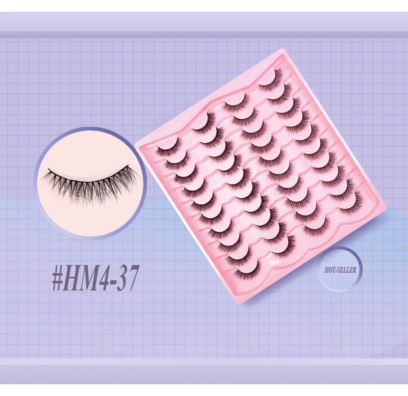 Lashes 20 Pairs 3D Faux Mink Eyelash Natural Look False Eyelashes Dramatic Volume Thick Lashes Extension Makeup For Women