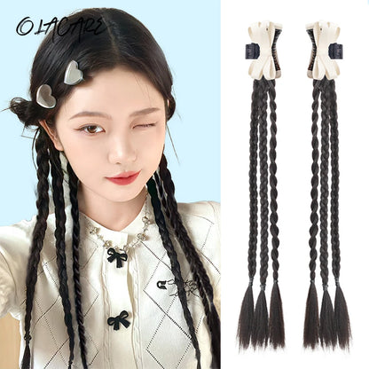 Ponytail Extension Bow Claw Curly Wavy Clip in Hairpiece Ponytail Hair Extensions Long Pony Tail Synthetic for Women Girl Daily