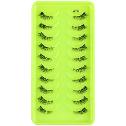 3/10 Pairs Half Lashes Makeup Natural Long Cat Eye Lashes Dramatic False Eyelashes Soft Faux Cils Fake Eyelash Extensions Tool