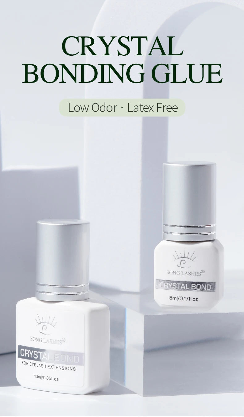 SONG LASHES Eyelash Extension Glue Individual False Lashes Transparent Clear Adhesive Kit for Professional Use 1-2 Sec Dry Time