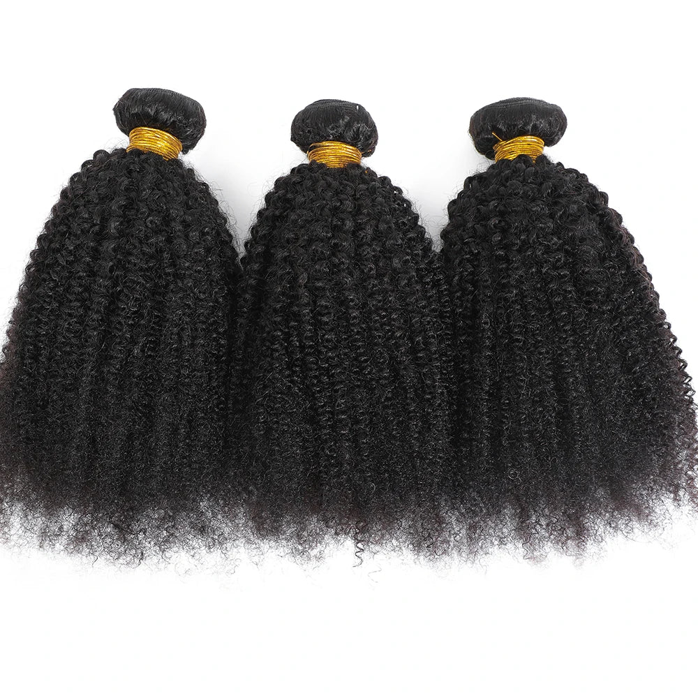 Afro Kinky Curly Bundles Brazilian 1/3 Afro Kinky Human Hair Bundles Deal 8-24" Hair Extensions Curly Human Hair Weave For Women