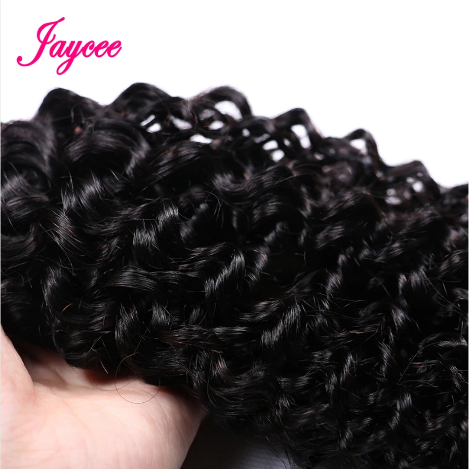 12A Malaysian Hair Bundles With Frontal Kinky Curly Bundles With Frontal 13x4 Ear to Ear Lace Frontal Human Hair Weave Extension