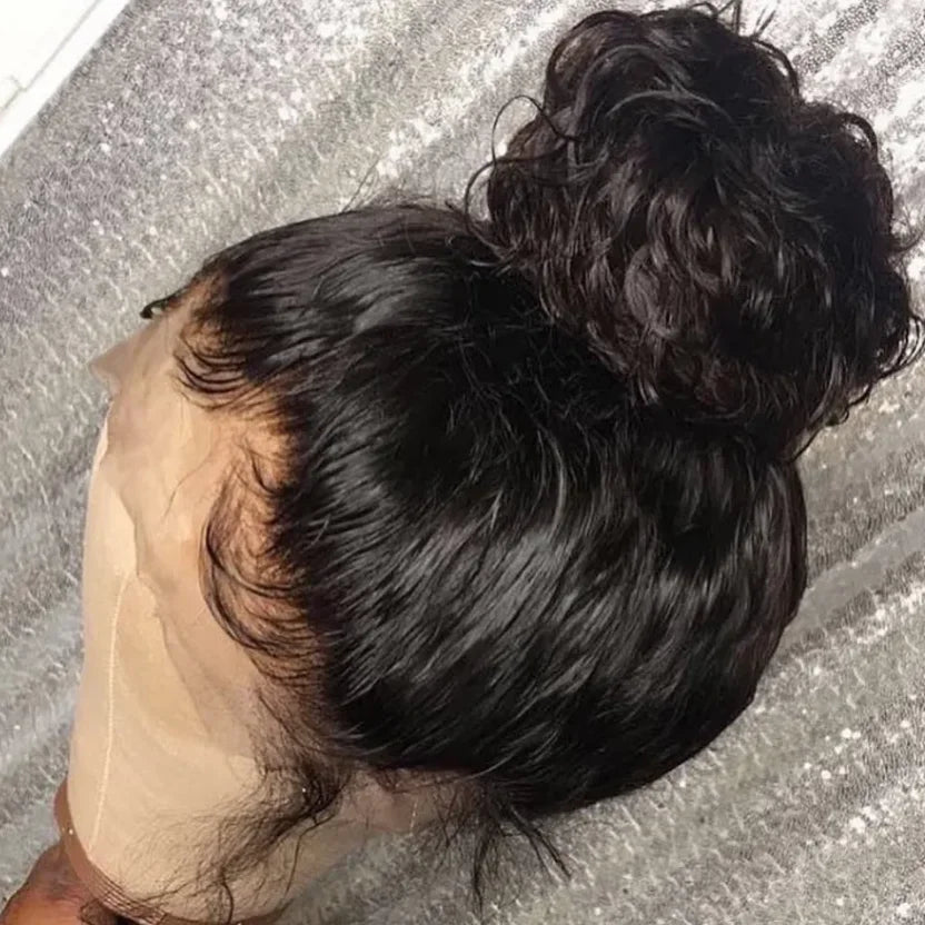 360 Lace Frontal Wigs Remy Human Hair Wig for Women Water Wave Curly Natural Black Color Baby Hair Transparent Lace Wigs Bobbi