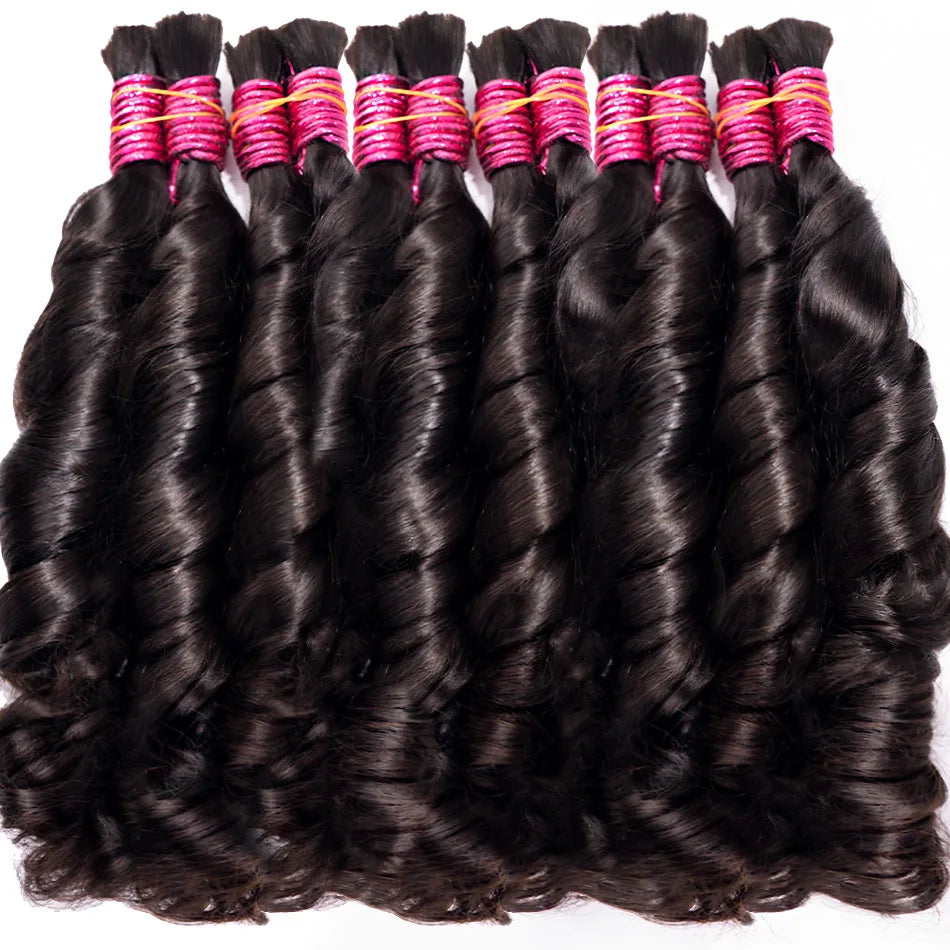 100% Human Hair Bulk Cabelo Humano No Weft Unprocessed Human Hair Boho Braids Braiding Loose Body Wave Curly Bundles Human Hair
