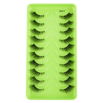 3/10 Pairs Half Lashes Makeup Natural Long Cat Eye Lashes Dramatic False Eyelashes Soft Faux Cils Fake Eyelash Extensions Tool
