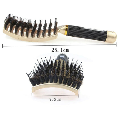 Hair Brush Scalp Massage Comb Hairbrush Boar Bristle Nylon Women Wet Curly Detangle Hair Brush Salon Hairdressing Styling Tool