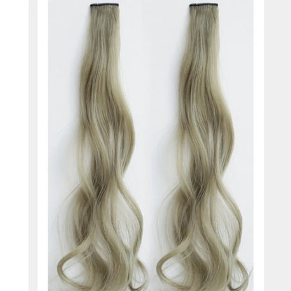 Synthetic Wigs 1 Pair 50Cm Fashion One-piece Slightly Curly Highlights Wig Natural Seamless Hair Accessories