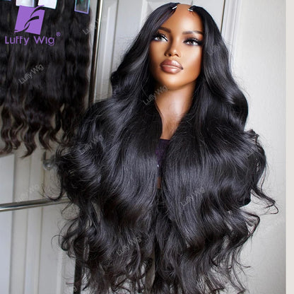 V Part Wig Human Hair Body Wave Brazilian Remy Hair VPart Wigs No Leave Out Glueless 180 Density U Part Wig For Black Women Luff