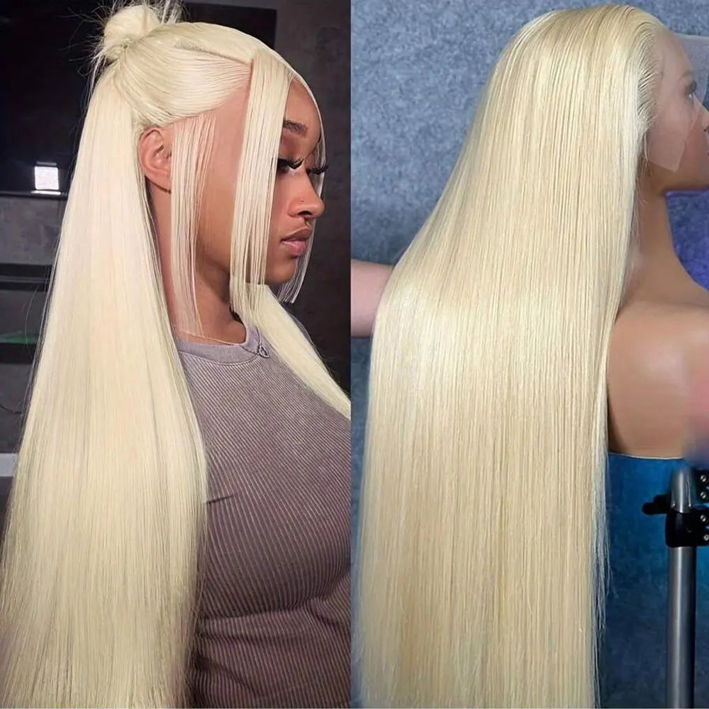 Straight 613 Human Hair Wigs Lace Front 13x4 Blond 613 HD Lace Frontal Wigs 250% Density Body Wave Lace Front Human Hair Wigs