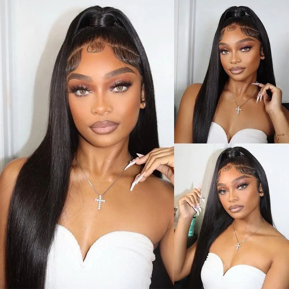360 Full Lace Wig 13x6 Lace Front Human Hair Wigs For Women 30 34 Inch Brazilian Bone Straight Transparent Lace Frontal Wig 200%