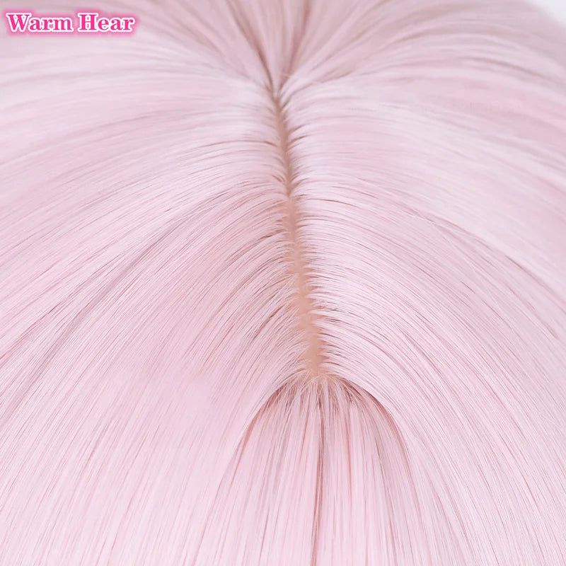 Anime Synthetic Hair Akiyama Mizuki Cosplay Wig Long 45cm Light Pink Curly Wig Heat Resistant Hair Halloween Party Woman Wigs