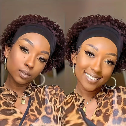 Headband  Wig Short Curly Human Hair Wig Brazilian Wigs For Black Women Remy Full Machine Made human hair wig