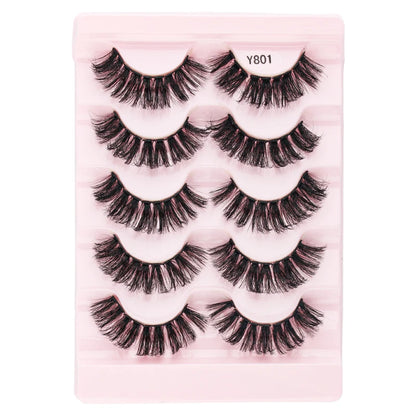 Natural Short False Mink Lashes 3/5/10 Pairs Extensions Eye Hair False Eyelashes 3D Faux Cils Soft Fluffy Eye Lashes for Beauty