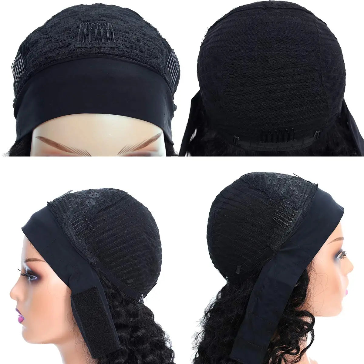 Headband  Wig Short Curly Human Hair Wig Brazilian Wigs For Black Women Remy Full Machine Made human hair wig