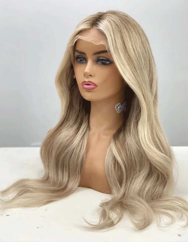 Blonde balayage full lace wigs Synthetic hair wig custom wigs lace front wigs blonde Cosplay For Women lace wigs glueless wigs