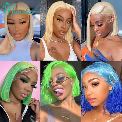 5x5 Closure Glueless Wigs Ready to Wear 613 Blonde 13x4 13x6 Frontal Bob Wigs Brazilian Bone Straight Human Hair Wigs for Women