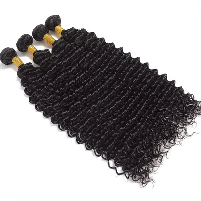 30Inch Deep Wave 1 3 4 Bundles Deal Malaysian Hair Weave Bundles 100% Virgin Human Depp Water Curly Bundles Extensions Tissage