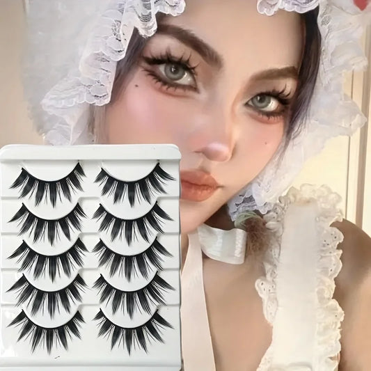 5 pairs of 3D role-playing false eyelashes -5 pairs, C-roll, mixed style dramatic false eyelashes -5 pairs of great demons