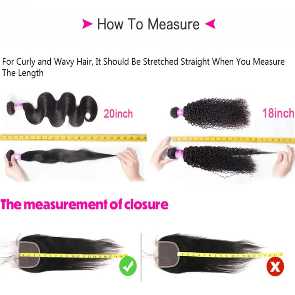 Closure With Bundles 100% Human Hair Body Wave Extensions Frontal 13x4 Lace Closure Peruvian Hair Thick And Smooth Black Color