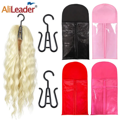 Wig Storage Bag Dust Proof Storage Carrier Case For Wigs Hair Extensions Hairpiece Storage Portable Travel Hair Bag With Hanger