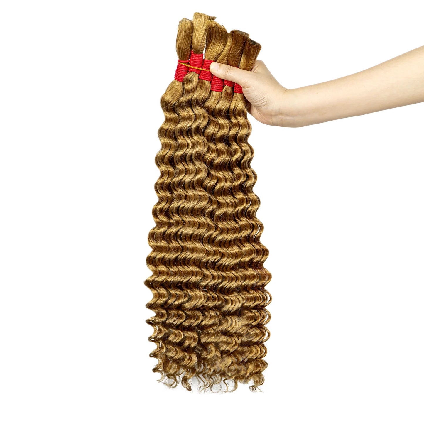 Deep Wave Bulk Human Hair for Boho Braids No Weft 100% Virgin Human Hair Bulk for Braiding Curly Extension Bundles for Women