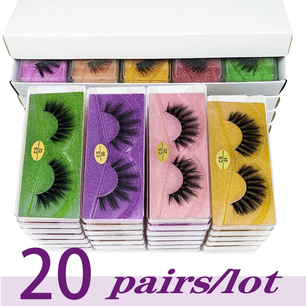 Lashes Bulk Wholesale 10/20/30/50/100 Pairs 3d Mink Lashes Natural False Eyelashes Thick Fake Eyelashes Makeup Fluffy False Lash