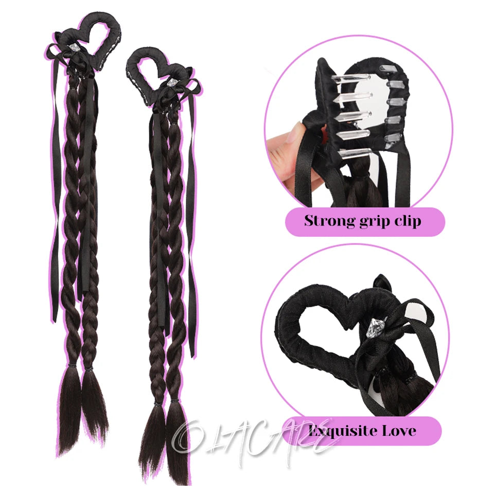 Ponytail Extension Bow Claw Curly Wavy Clip in Hairpiece Ponytail Hair Extensions Long Pony Tail Synthetic for Women Girl Daily