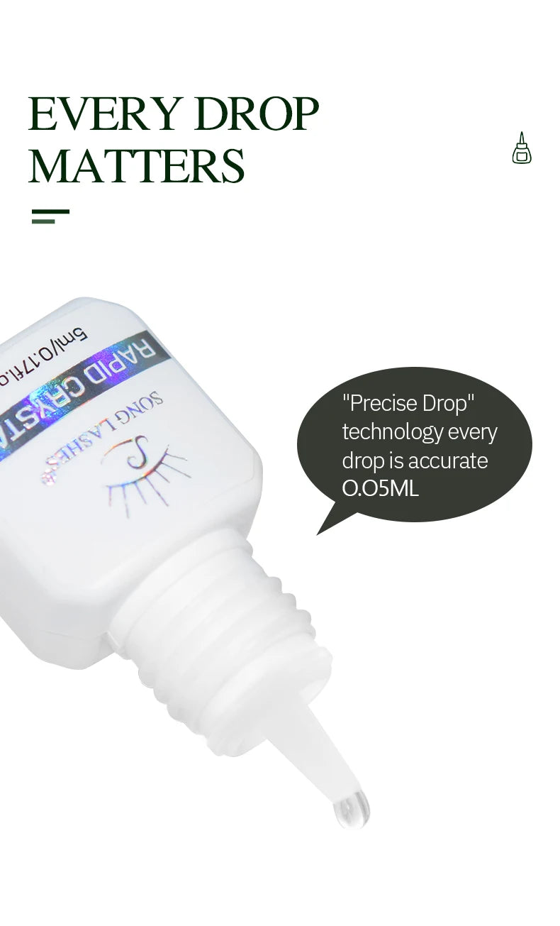 SONG LASHES Euelashes Glue 0.5 -1 Sec Drying For Eyelash Extensions  5ml transparent Clear Glue  False lash glue tools