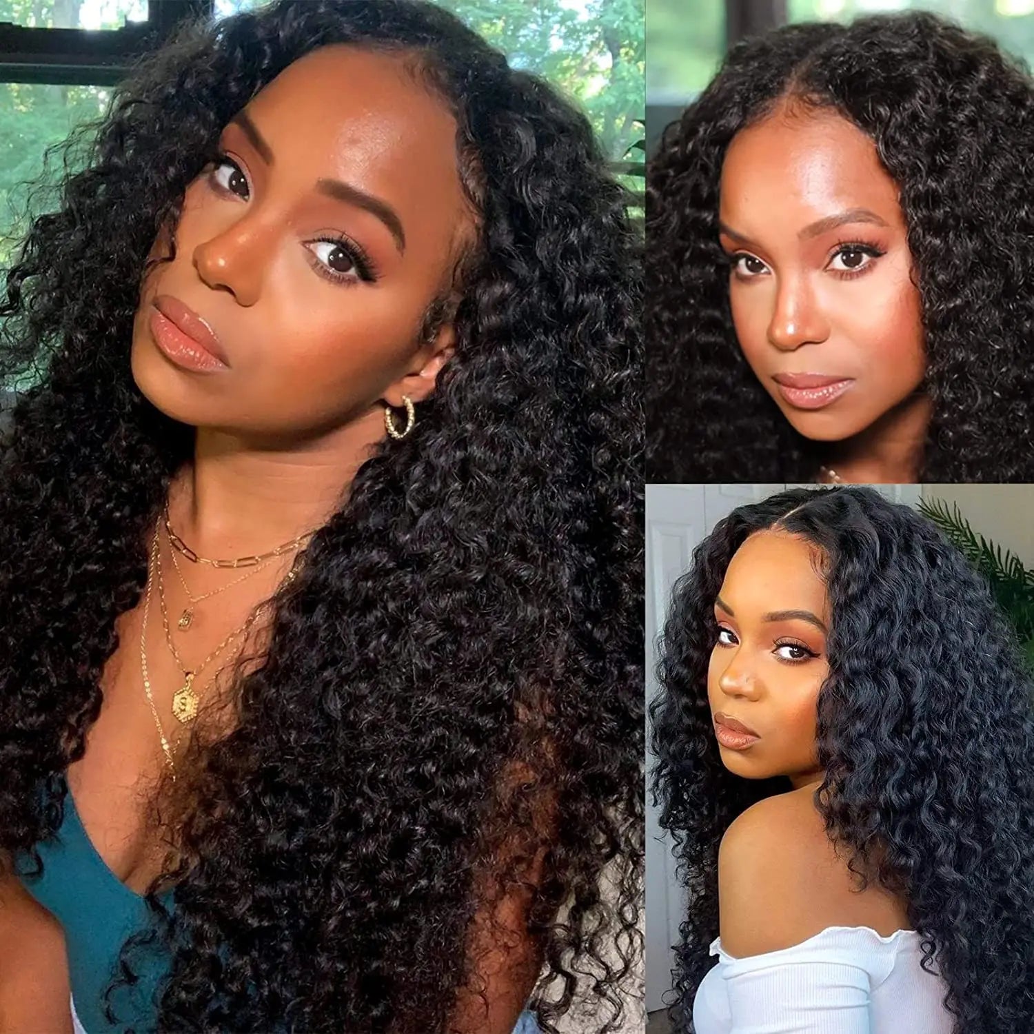 V Part Water Wave Human Hair Wigs No Leave Out 18-32 Inch Curly V Part Wigs Water Wave Malaysia V part Human Hair For Women