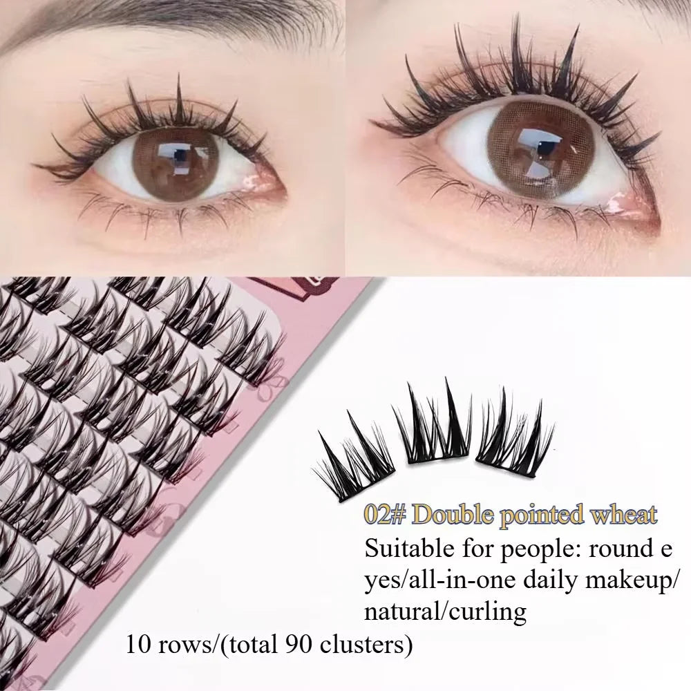 3D DIY Segment False Eyelashes – Glue-Free, Easy Wear, Reusable Cluster Lashes for Natural Korean Look & Eye-Enlarging Daily Mak