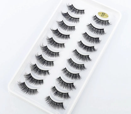 New 10 Pairs Crisscross Half Eye Lashes Natural False eyelashes Handmade 3D Mink Lashes Makeup Tools Reusable Eyelash Extension
