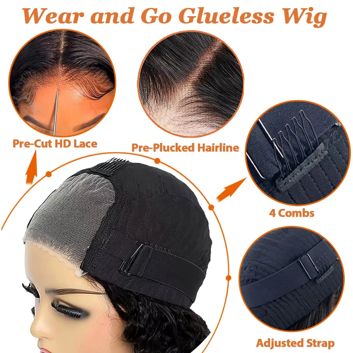 Glueless Wigs Human Hair Wear Go Bob Wigs Straight Lace Front Pre Plucked 13x4 HD Brazilian Transparent Lace Frontal Wig on Sale