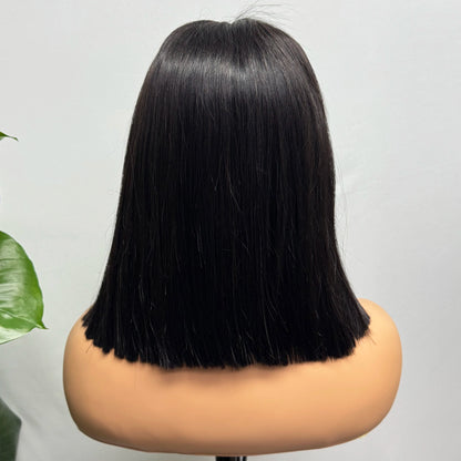 Vietnamese Human Hair 300% Density Double Drawn Bone Straight Bob Human Hair Wigs 5x5 Transparent Lace Closure Wig for Women